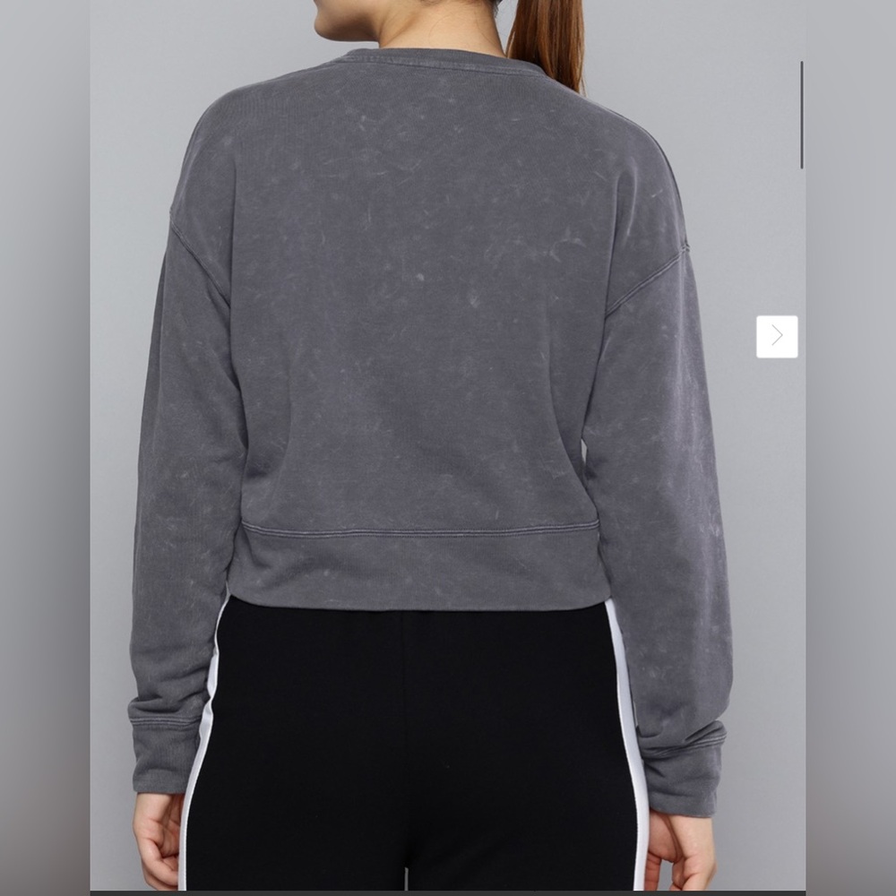 Puma Galactic Grey Dare to Relaxed Fit Washed Crew Neck Sweatshirt. - Picture 4 of 8